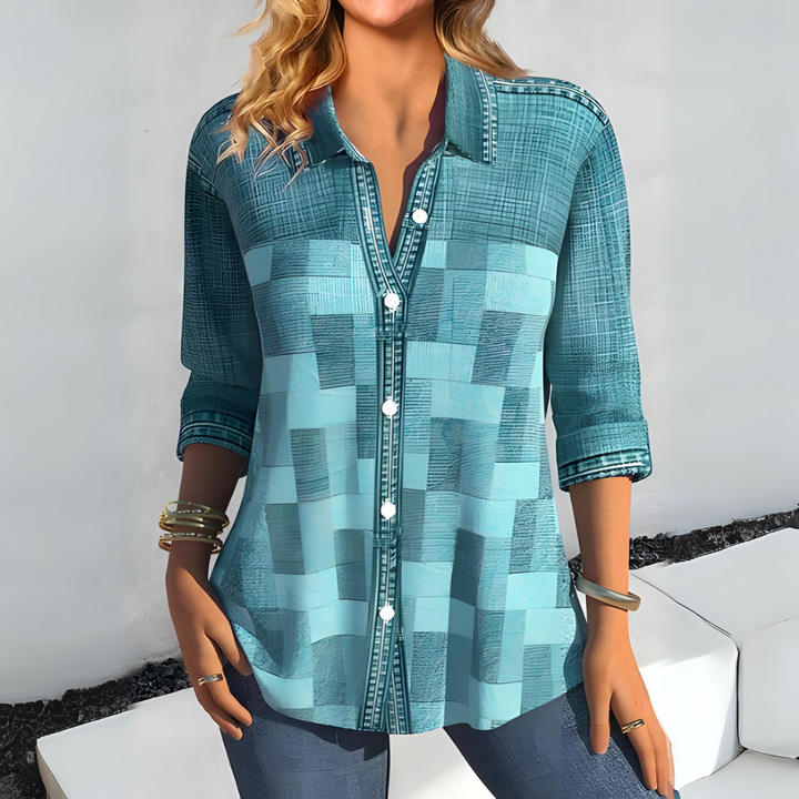 Cristy™ - Women's Long- Sleeved Casual Checked Blouse