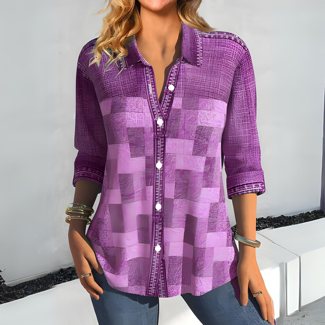 Cristy™ - Women's Long- Sleeved Casual Checked Blouse