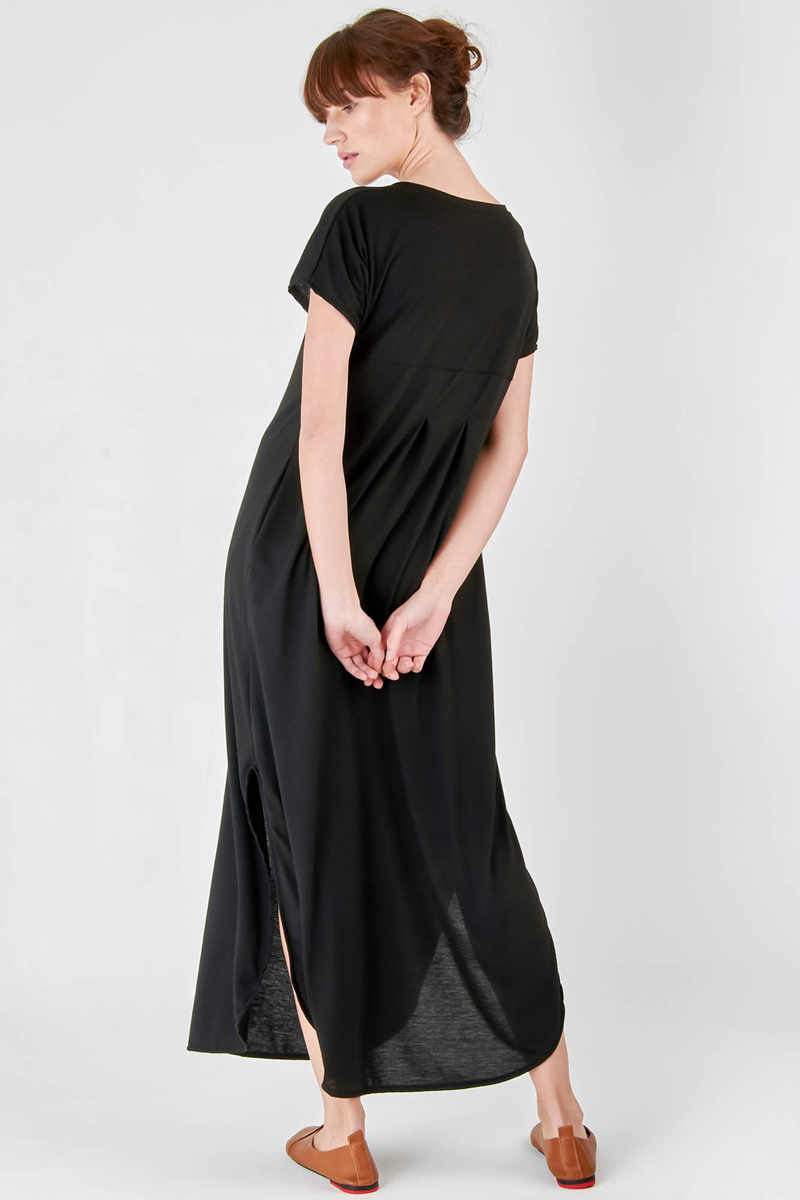 Zania™ - Side Slit Maxi Dress with Pockets