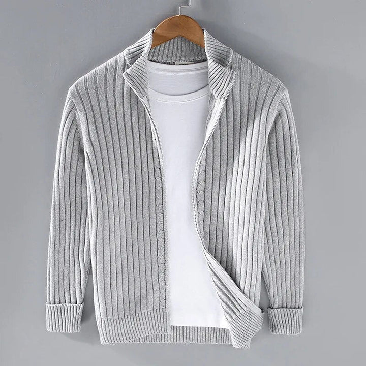 Franky™ - Ribbed Fabric Cotton Zip-Up Sweater