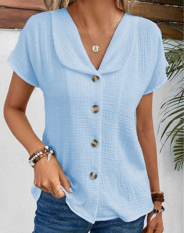 Yliana™ - Soft blouse with elegant buttons