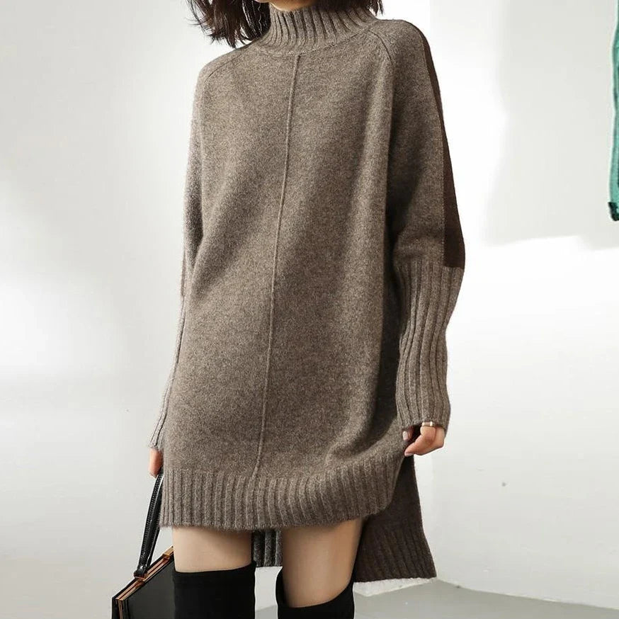 Elegant Wool Blend Sweater Dress