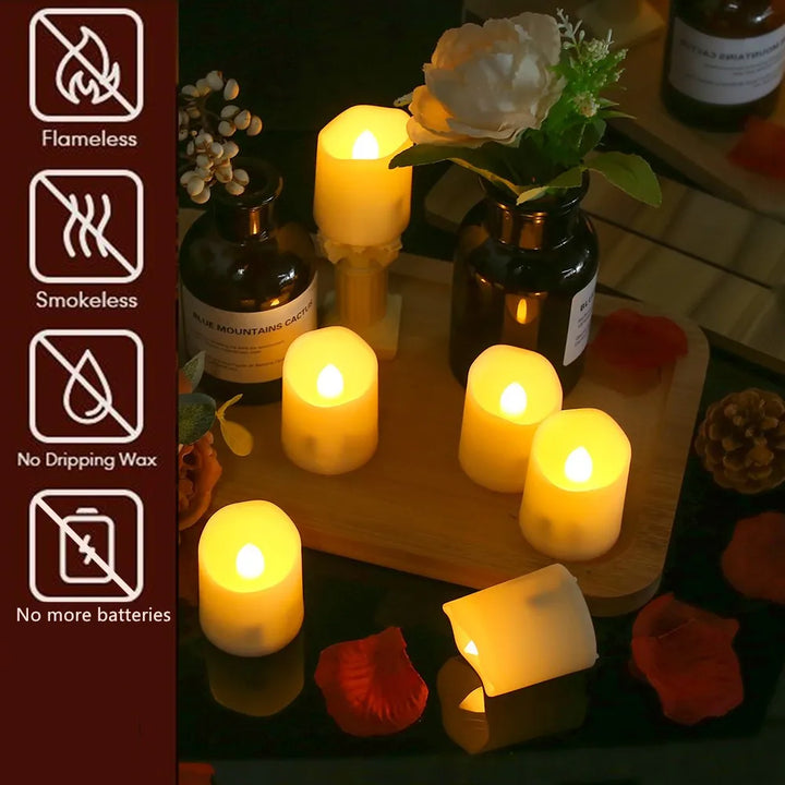 Rechargeable LED Tealight Candles with Timer & Remote-Control