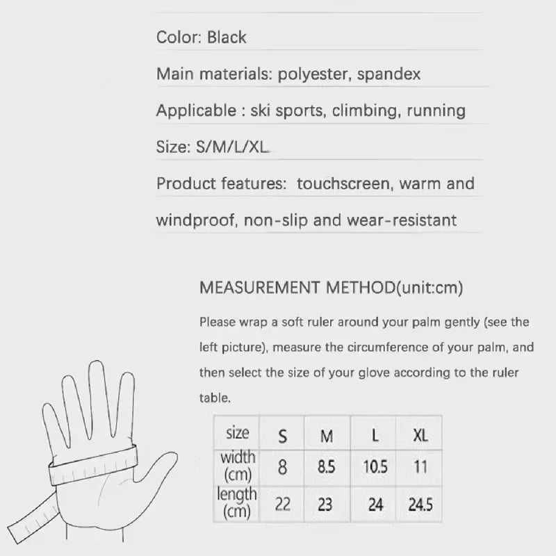 Warm Waterproof Fleece Gloves for Outdoor Sports