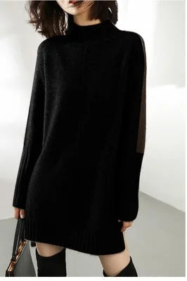 Elegant Wool Blend Sweater Dress