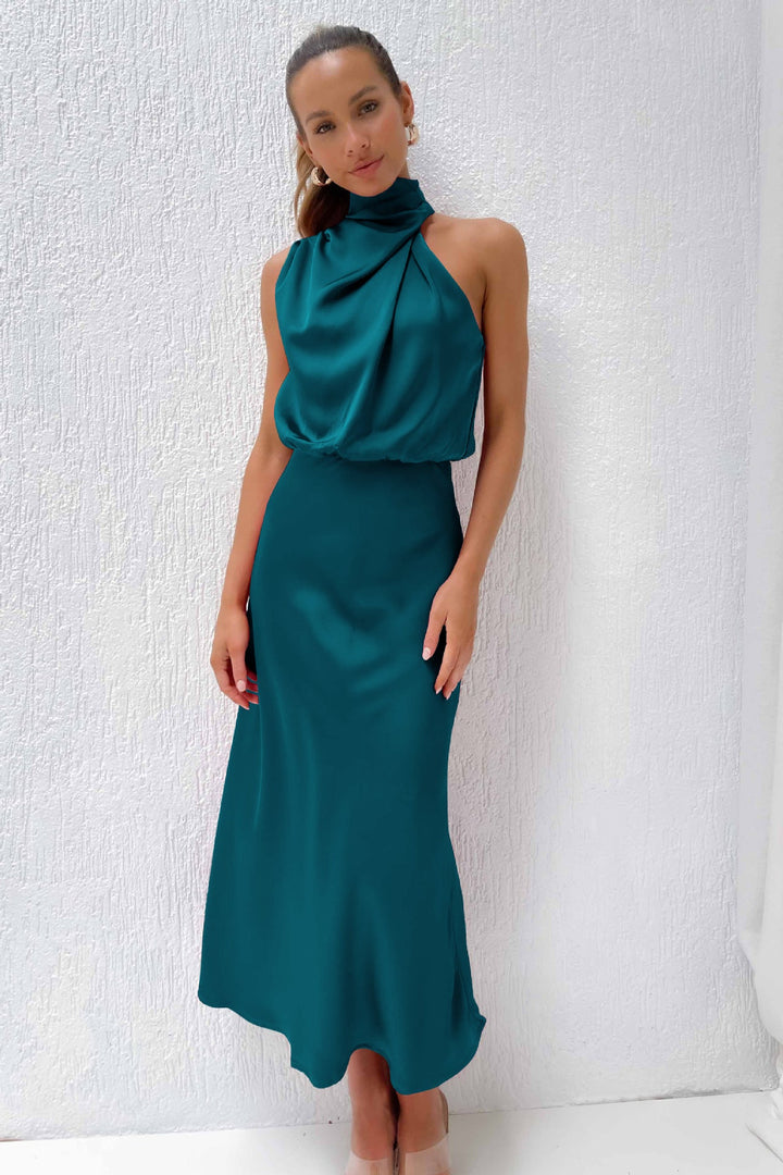 Shanie™ - Elegant Long Satin Dress