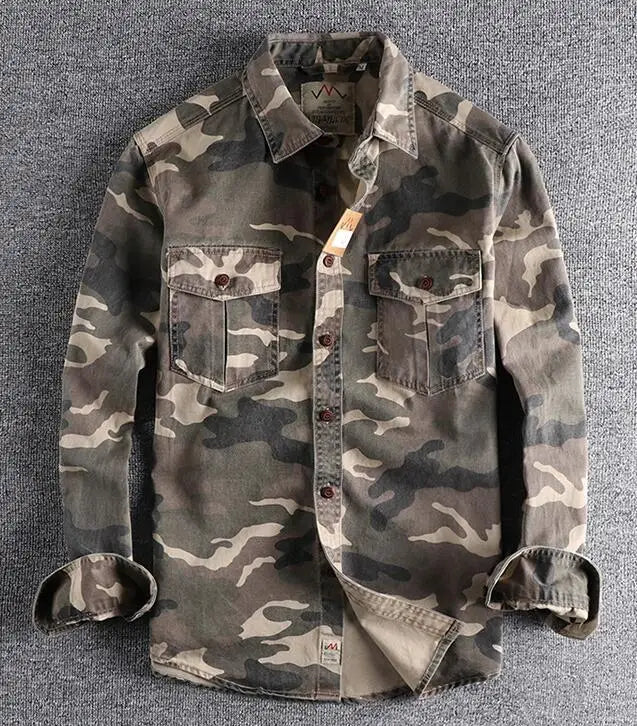 Andres™ - Camouflage Long Sleeve Cargo Shirt For Men