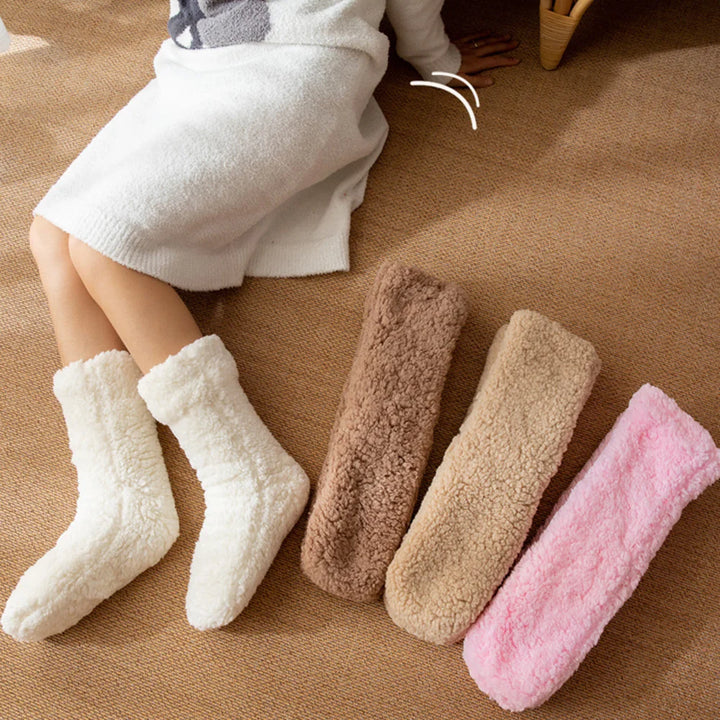 Women’s Socks with Sherpa Lining and Non-slip Pads