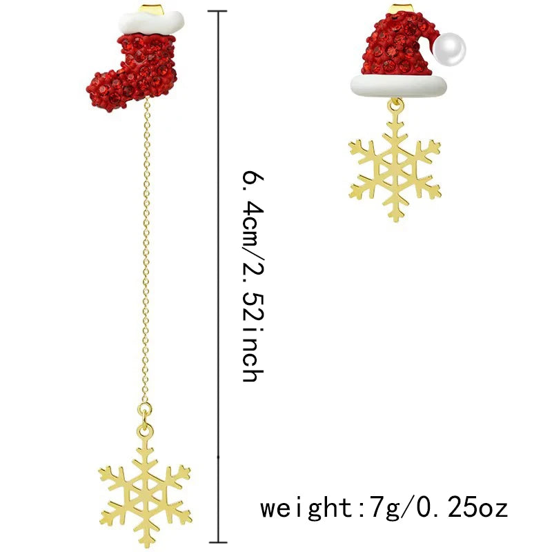 FrostCharm Long Christmas Drop Earrings