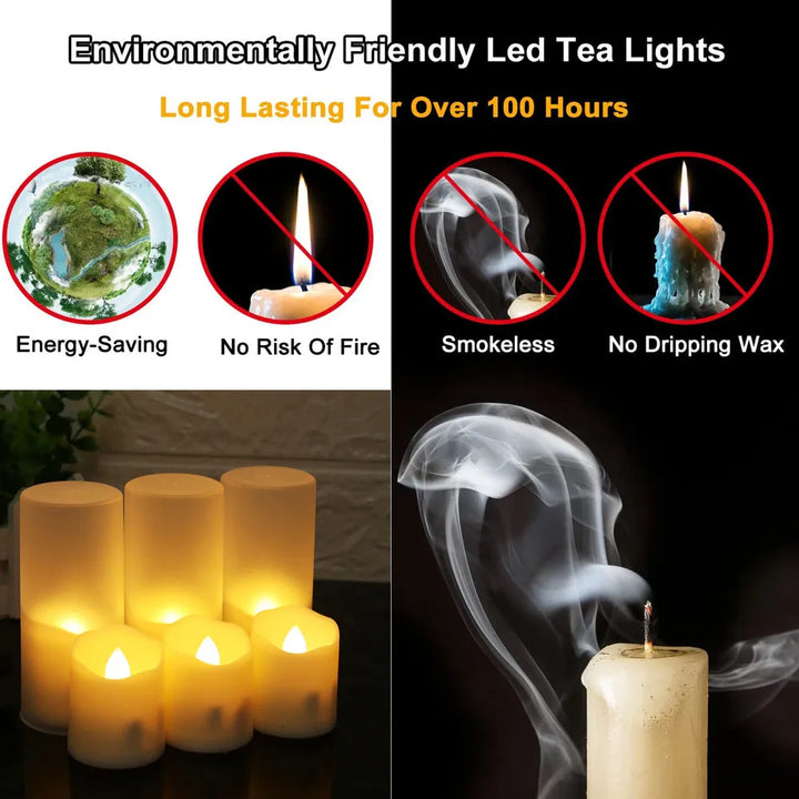 Rechargeable LED Tealight Candles with Timer & Remote-Control