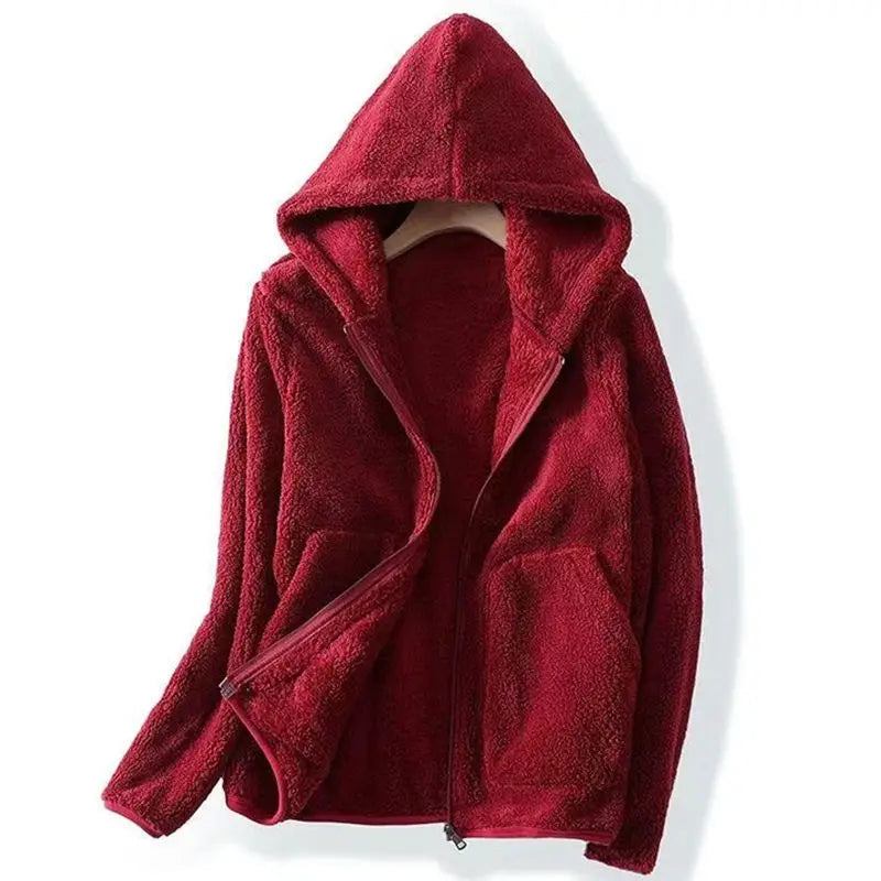 Women’s Warm Fleece Zipper Hooded Jacket