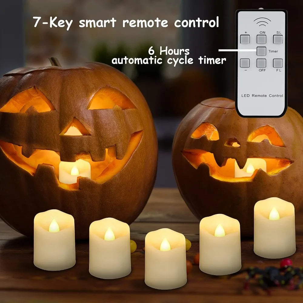 Rechargeable LED Tealight Candles with Timer & Remote-Control