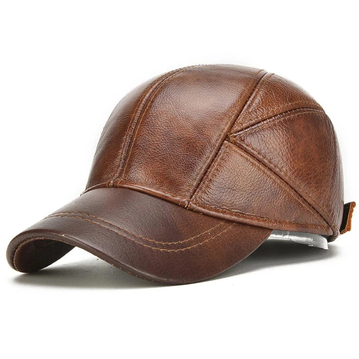 Vintage Cowhide Leather Earflap Cap