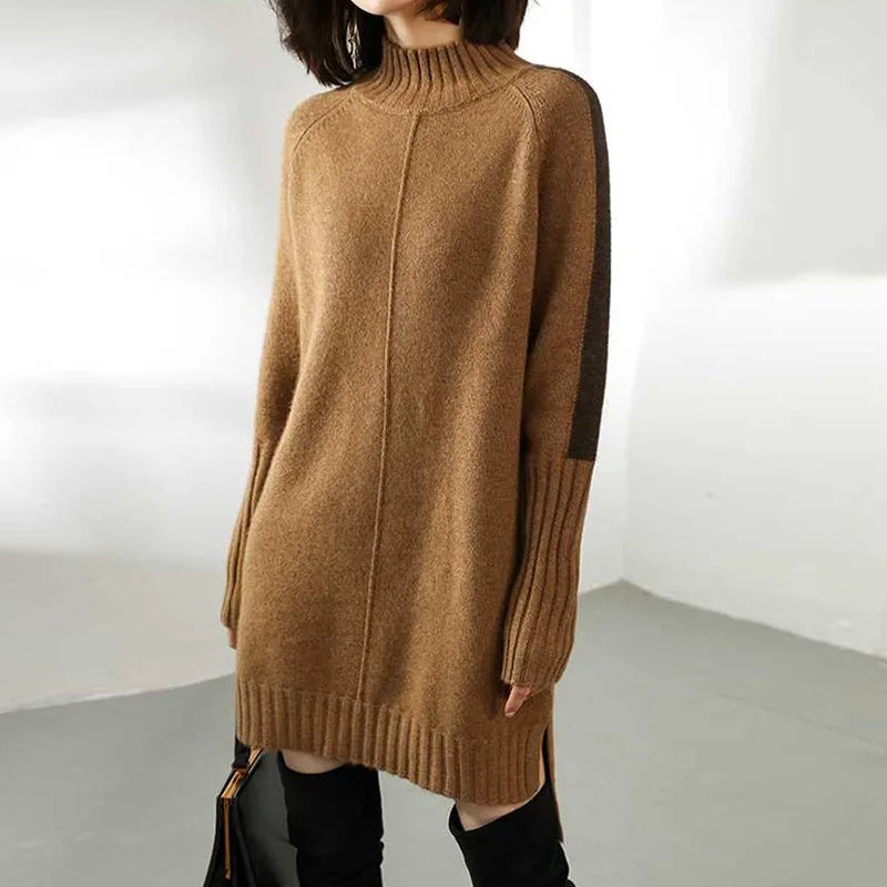 Elegant Wool Blend Sweater Dress