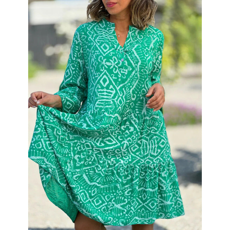 Endy™- Printed Midi Dress