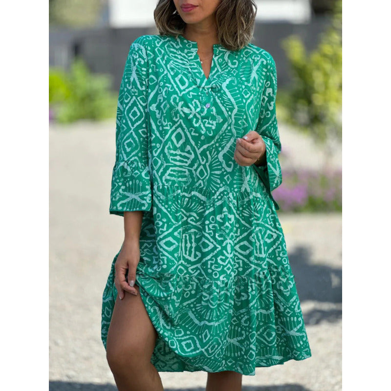 Endy™- Printed Midi Dress