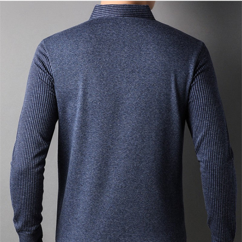 Alden™ - Men's Faux 2 Piece Knit Shirt