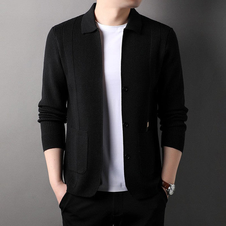 Jeri™ - Men's Lapel Knitted Long Sleeve Coat