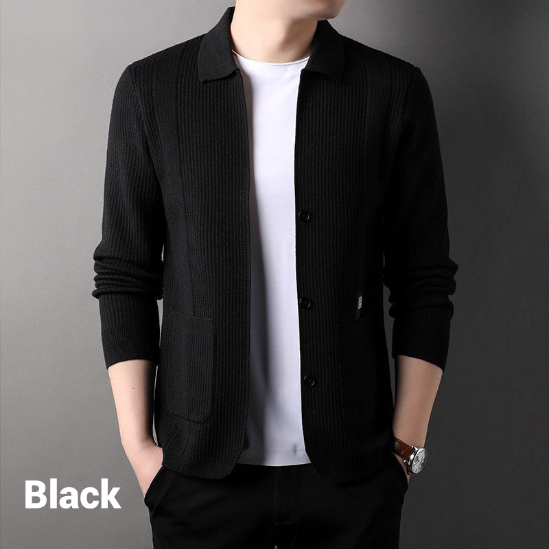 Jeri™ - Men's Lapel Knitted Long Sleeve Coat